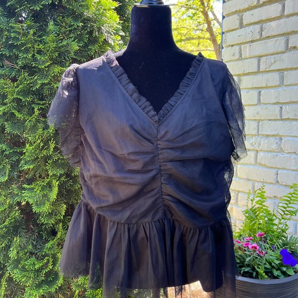 Black Lace Size 2 (Plus Size) (18/20) Torrid Blouse $20 - Picture 1 of 4